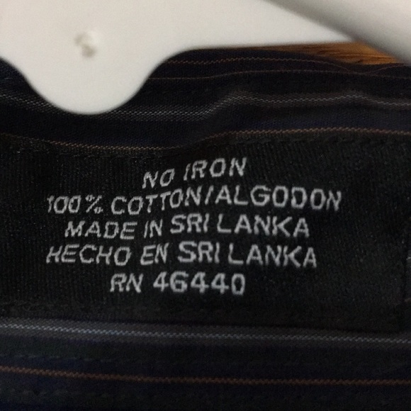 Long sleeve button down navy blue striped shirt - Picture 3 of 5